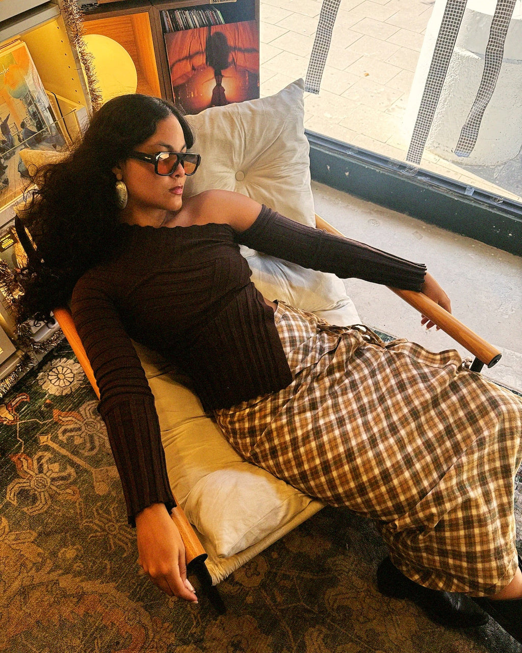 Chocolate Asymmetrical Knit Top