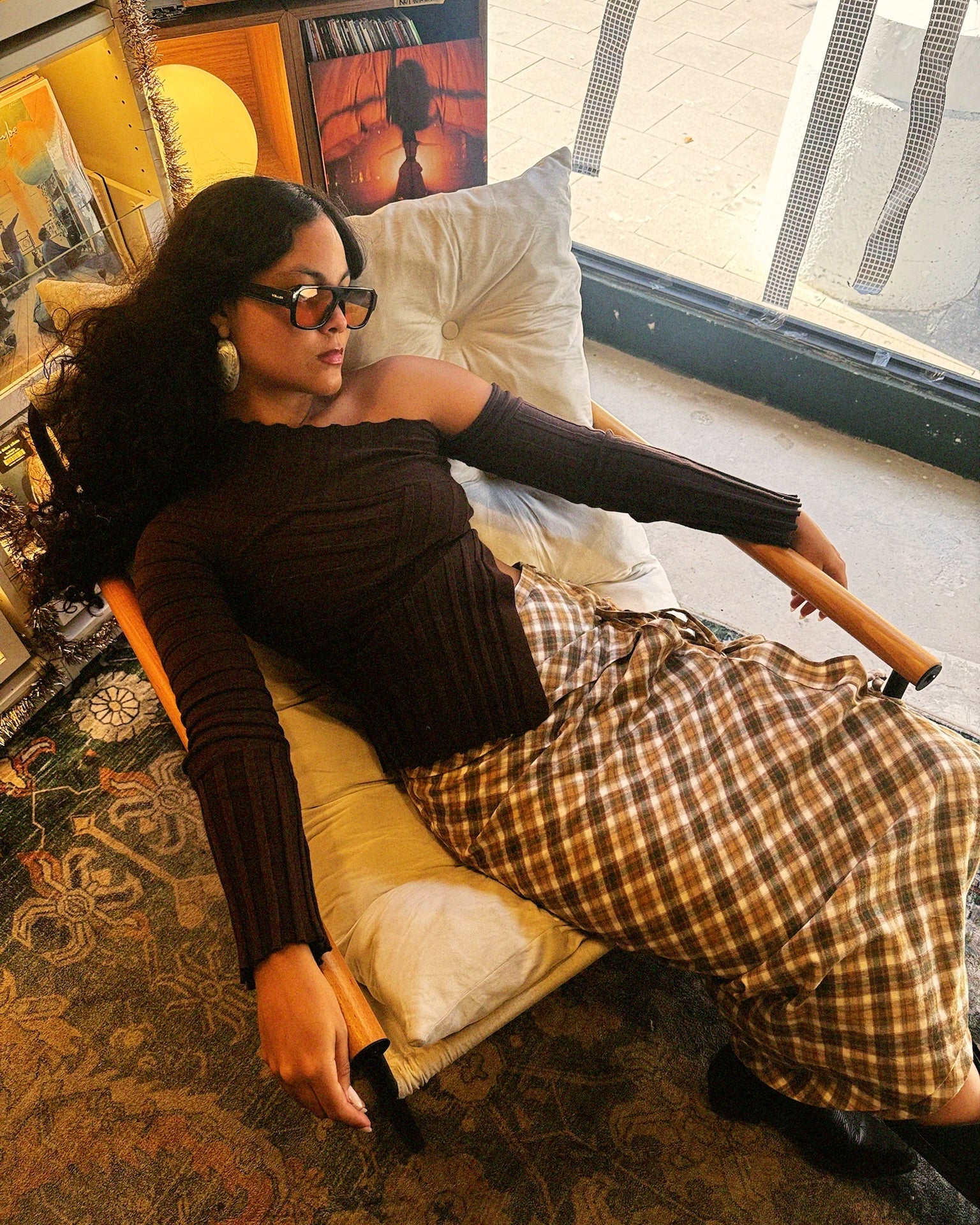 Chocolate Asymmetrical Knit Top