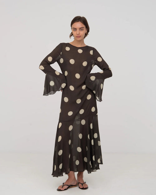 Brown Polka Dot Dress by Carmen Says